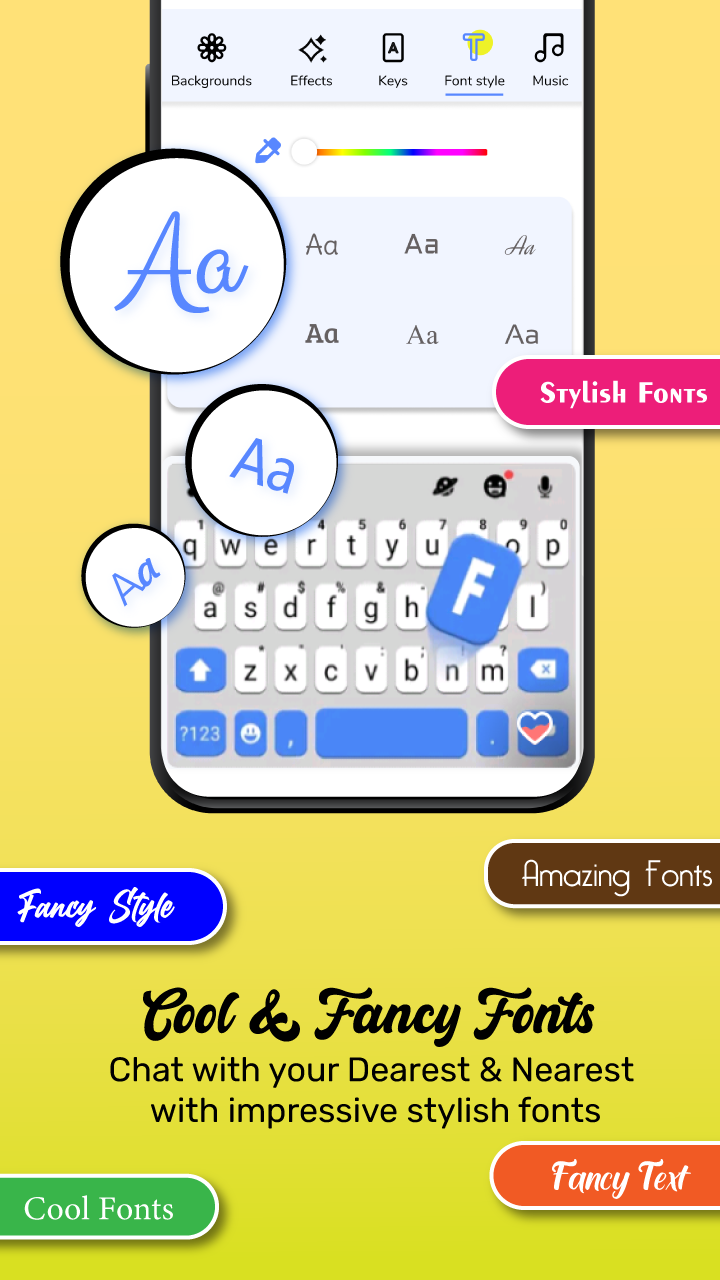 اسکرین شات 2 برنامه GIF Keyboard Theme-Cool Font