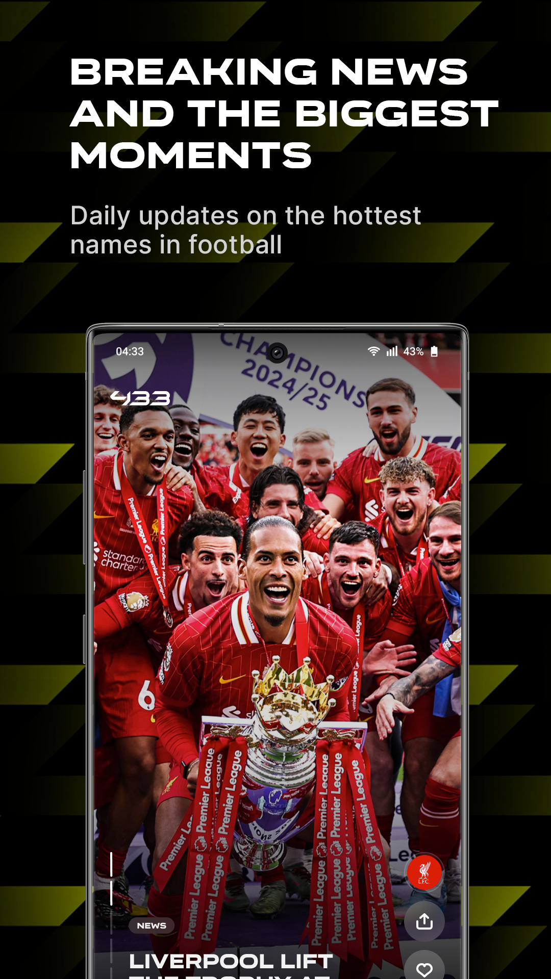 اسکرین شات 1 برنامه 433 | The Home of Football