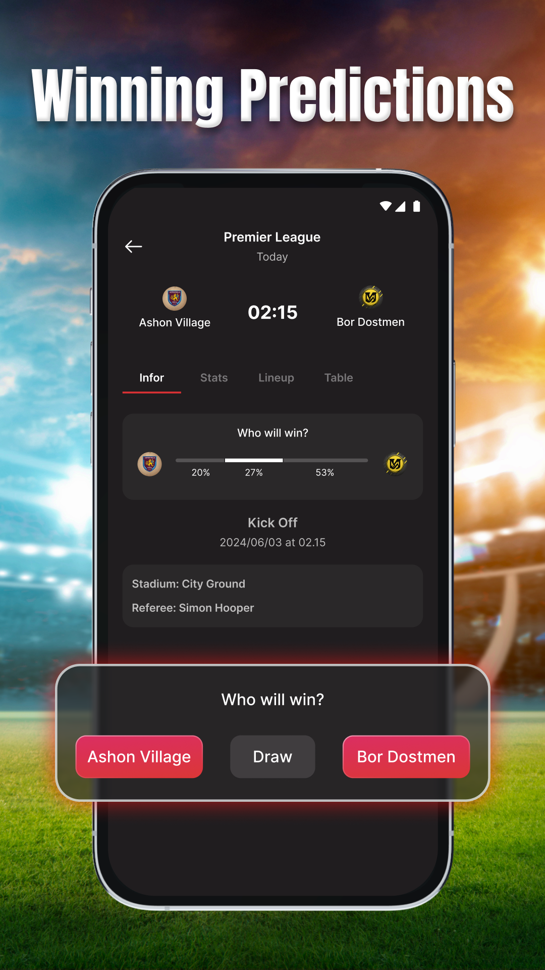 اسکرین شات 2 برنامه Football Score - Live Match