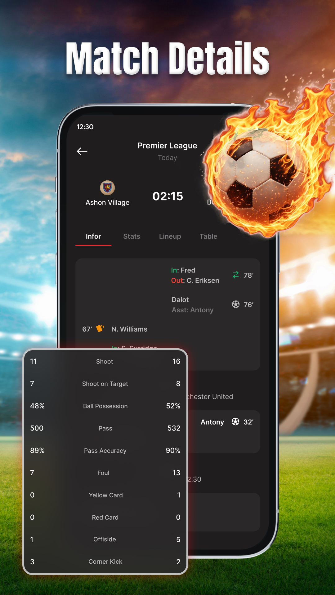 اسکرین شات 3 برنامه Football Score - Live Match