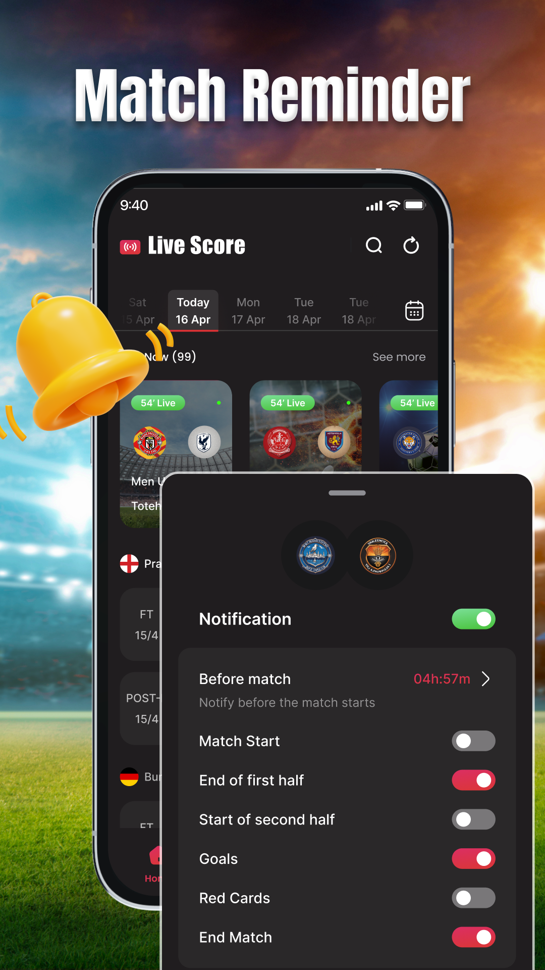 اسکرین شات 5 برنامه Football Score - Live Match