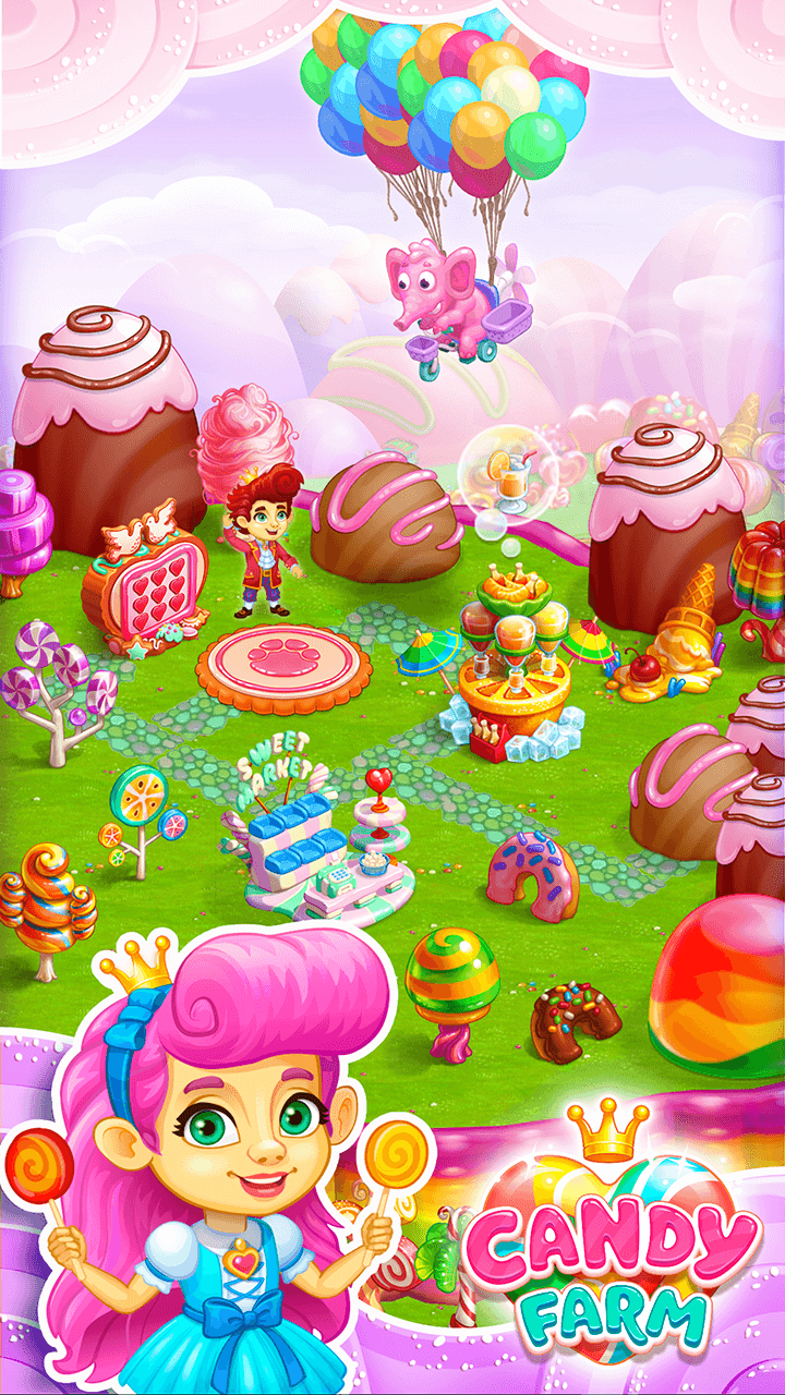 اسکرین شات 1 بازی Candy Farm: Cake & cookie city
