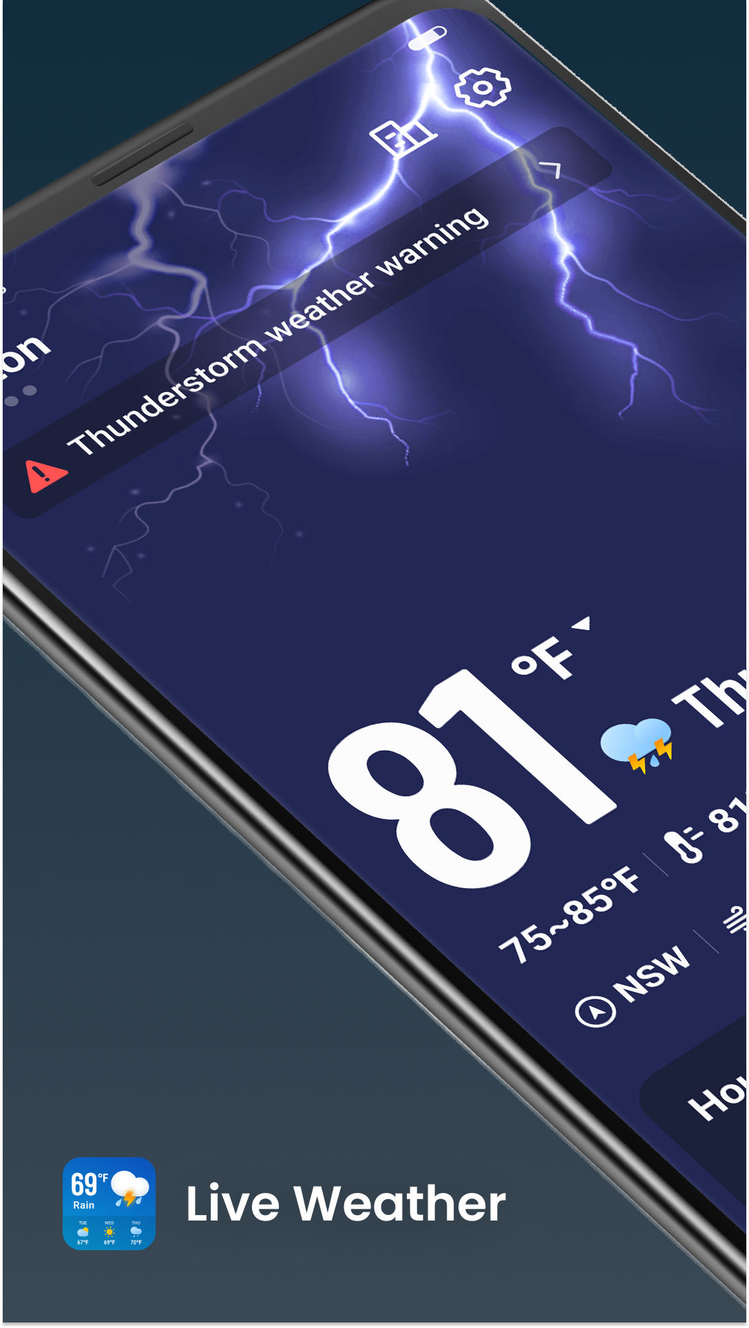 اسکرین شات 1 برنامه Live Weather: Daily Forecast