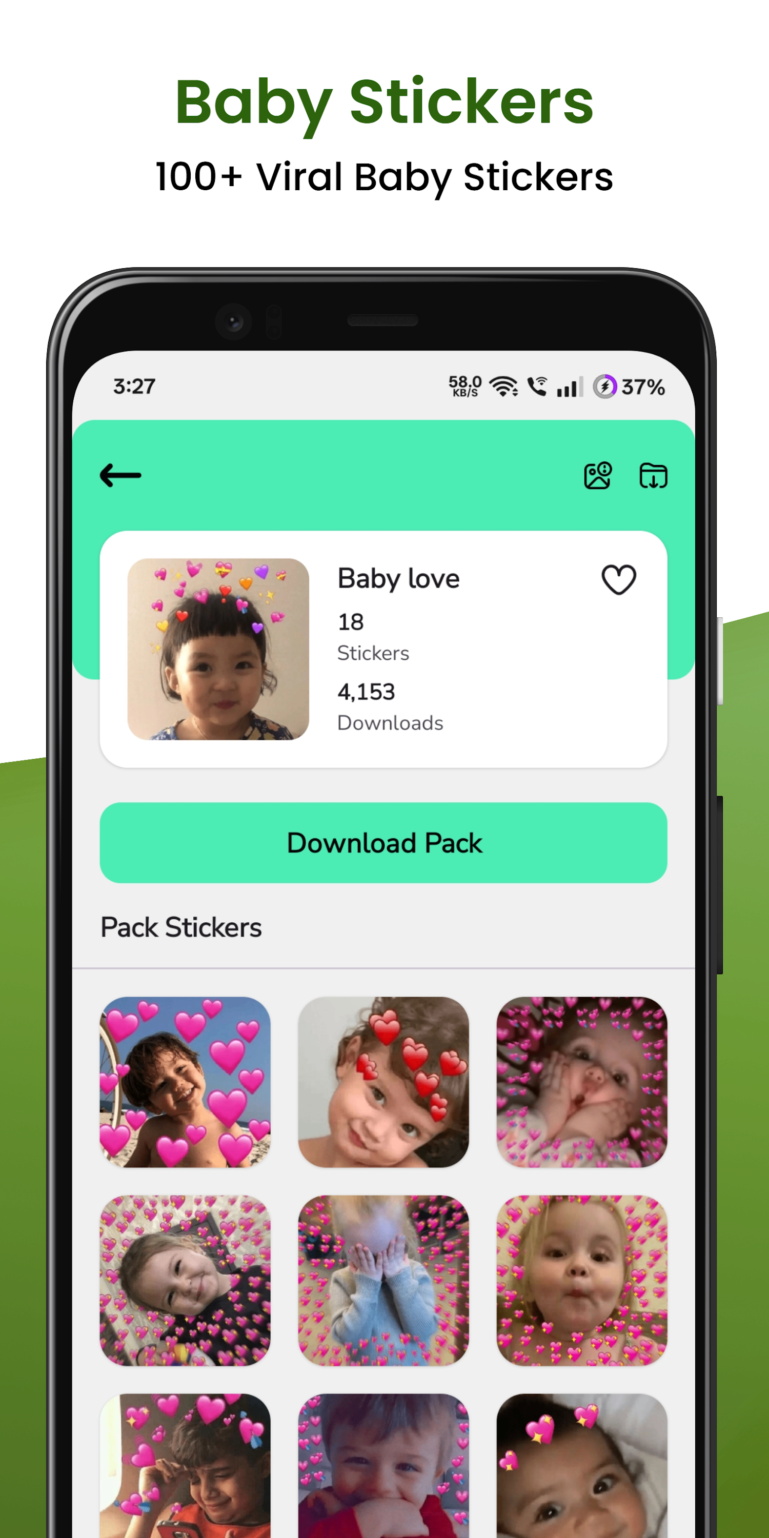 اسکرین شات 2 برنامه Funny Baby Stickers WAStickers
