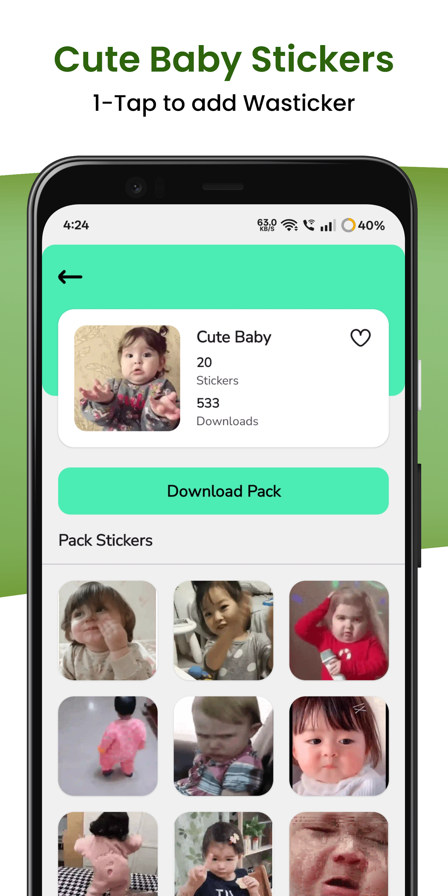 اسکرین شات 5 برنامه Funny Baby Stickers WAStickers