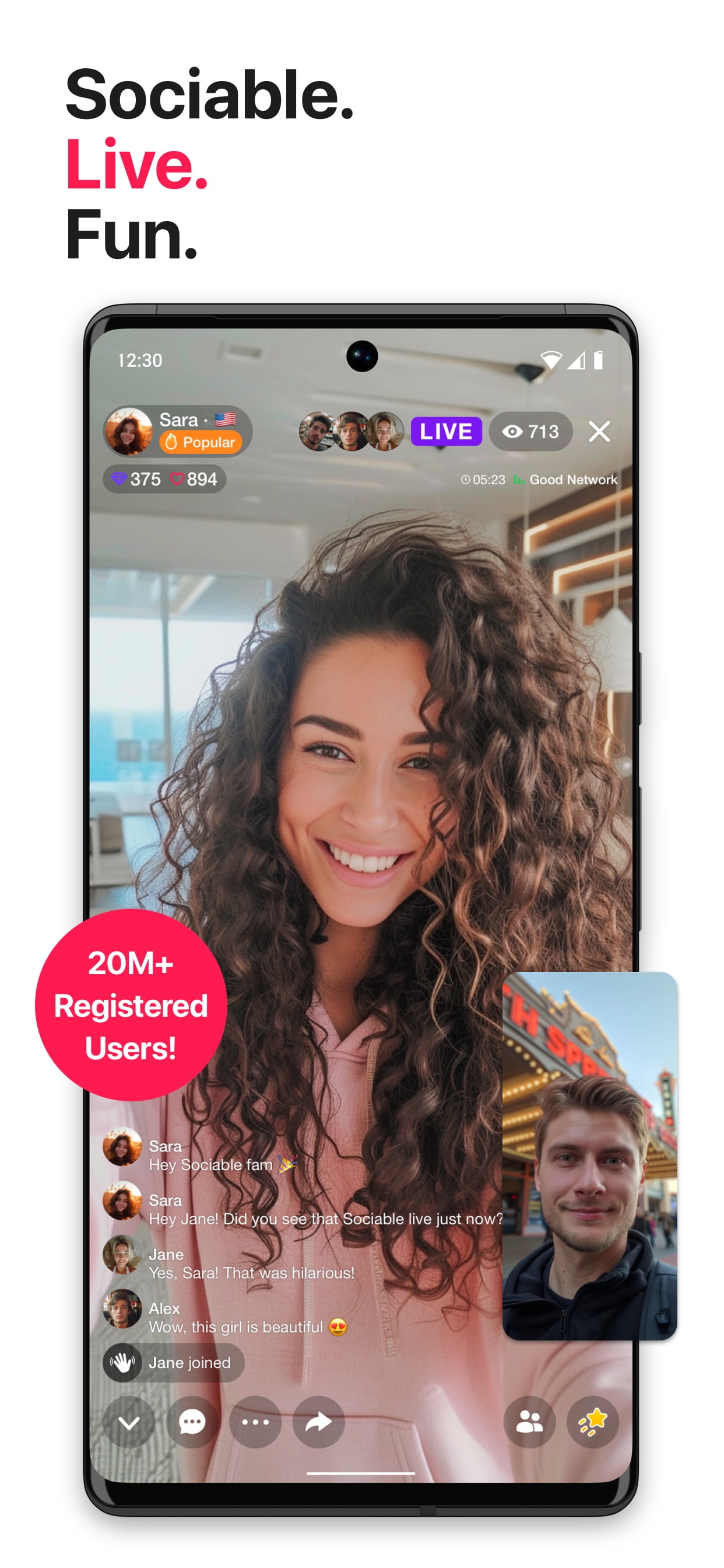 اسکرین شات 1 برنامه Sociable - Social Games & Chat