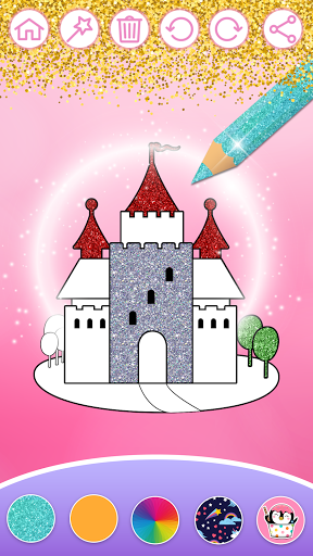 اسکرین شات 2 برنامه Glitter Dress Coloring Pages for Girls