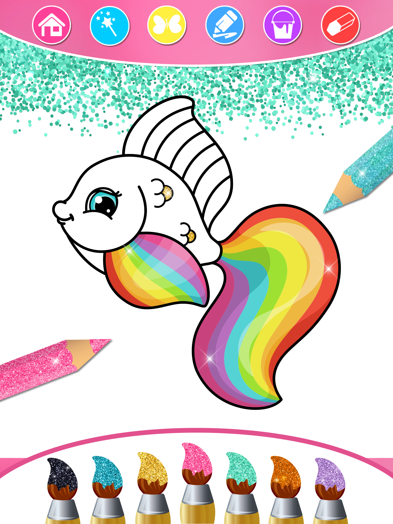 اسکرین شات 1 برنامه Princess Coloring Book & Games