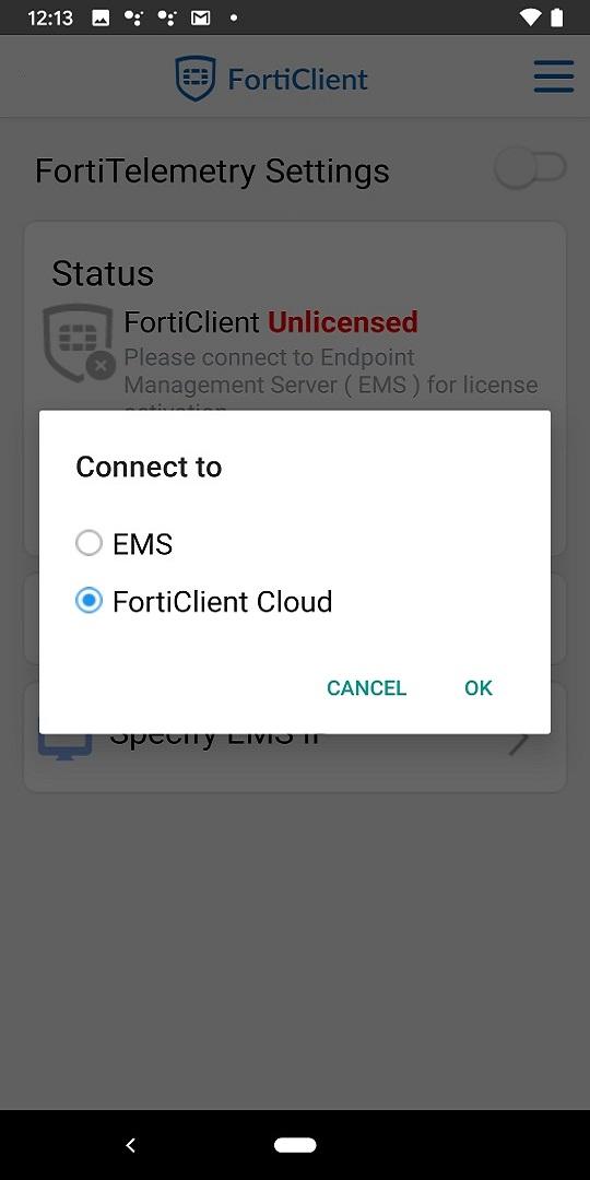 اسکرین شات 2 برنامه FortiClient