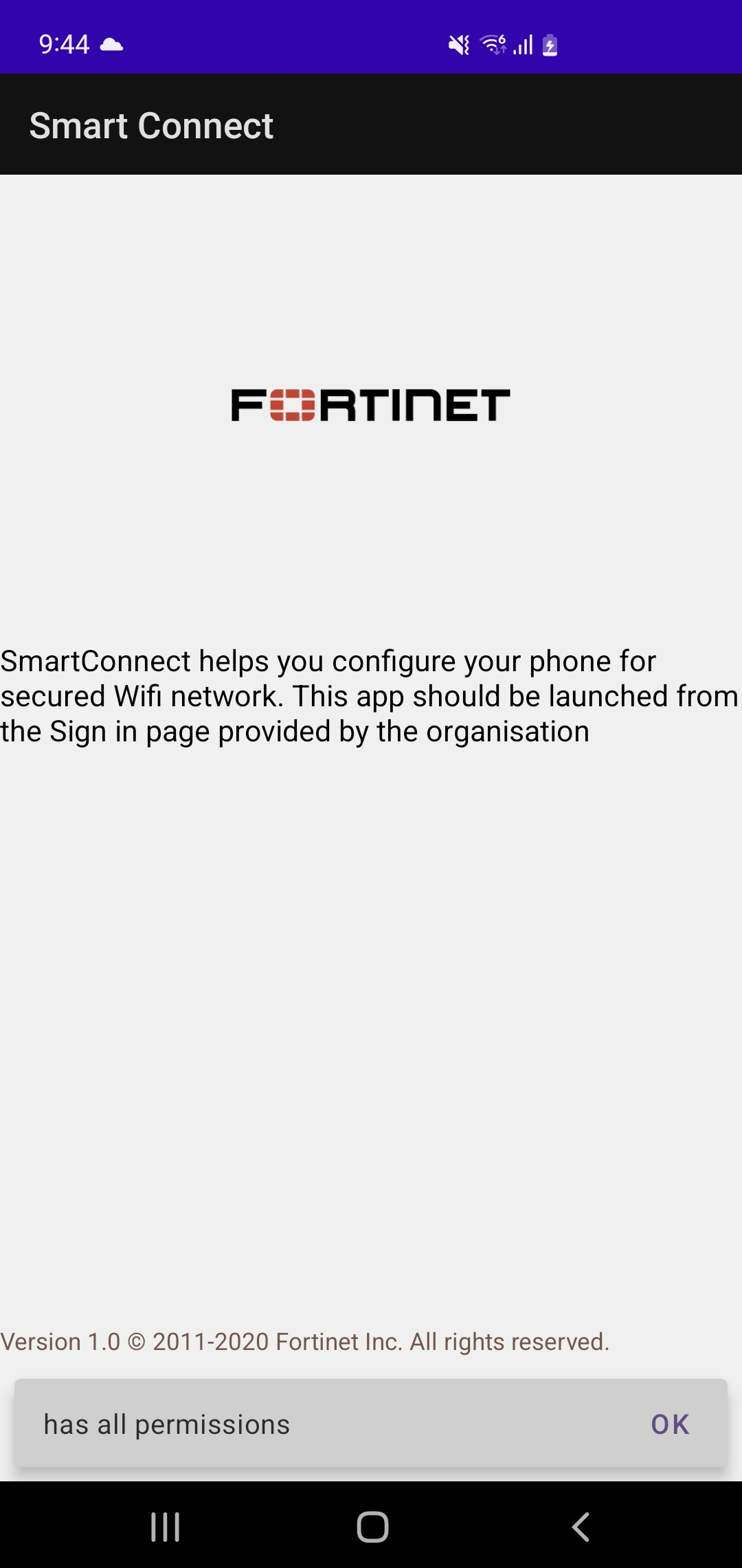 اسکرین شات 1 برنامه FortiGuest Smart Connect