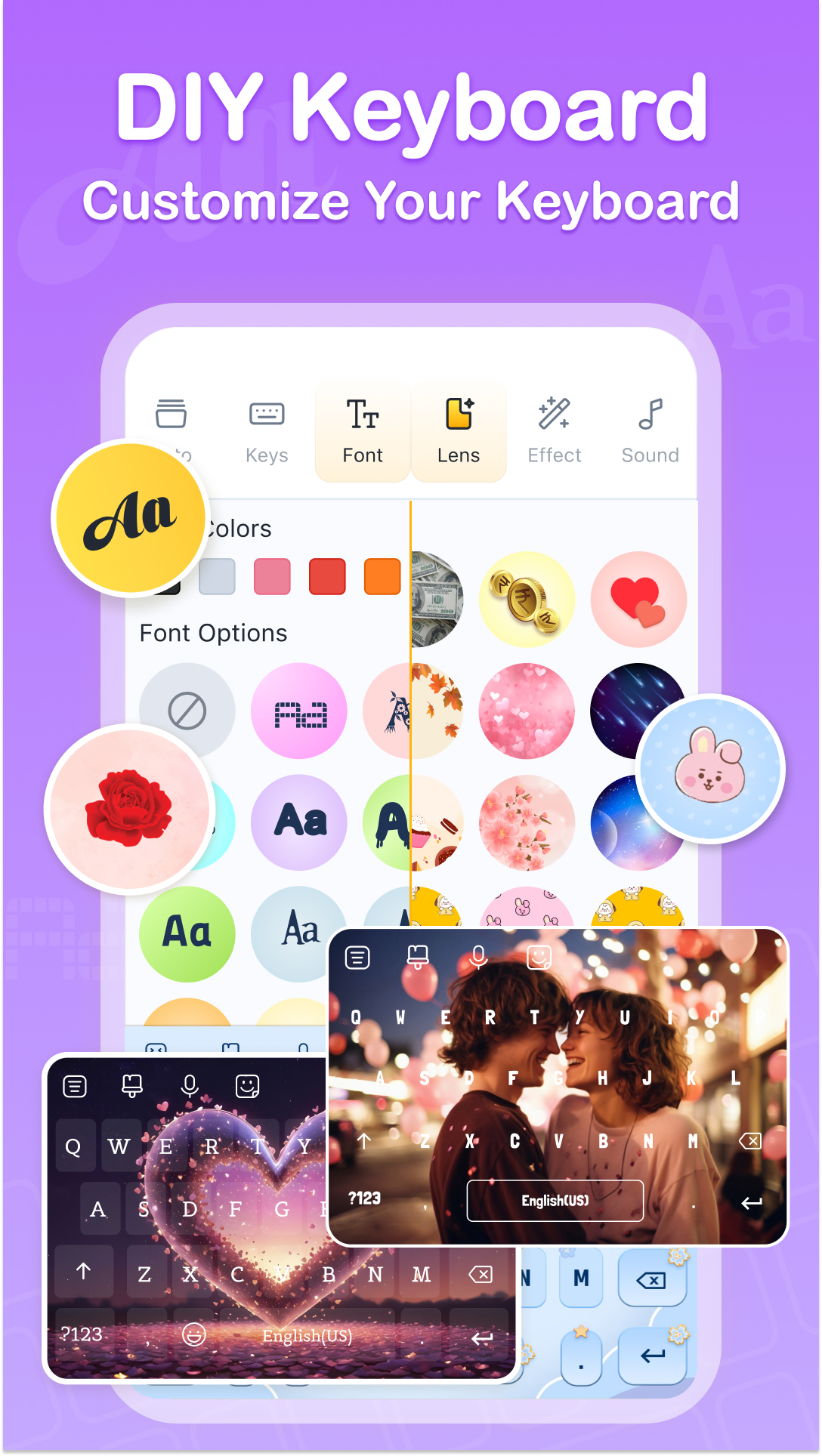 اسکرین شات 3 برنامه FotoAI Keyboard Themes & Fonts