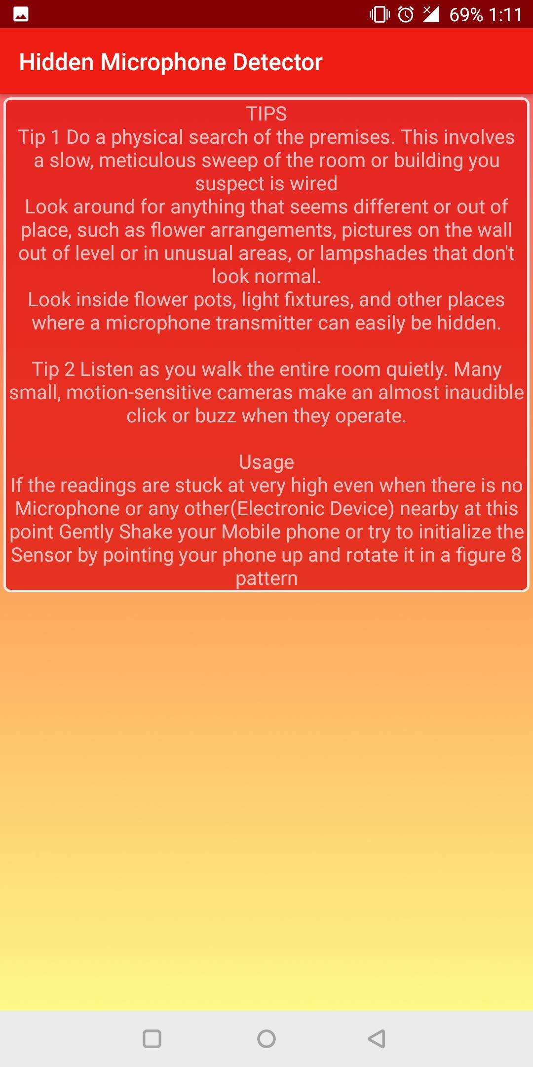 اسکرین شات 4 برنامه Hidden Microphone Detector