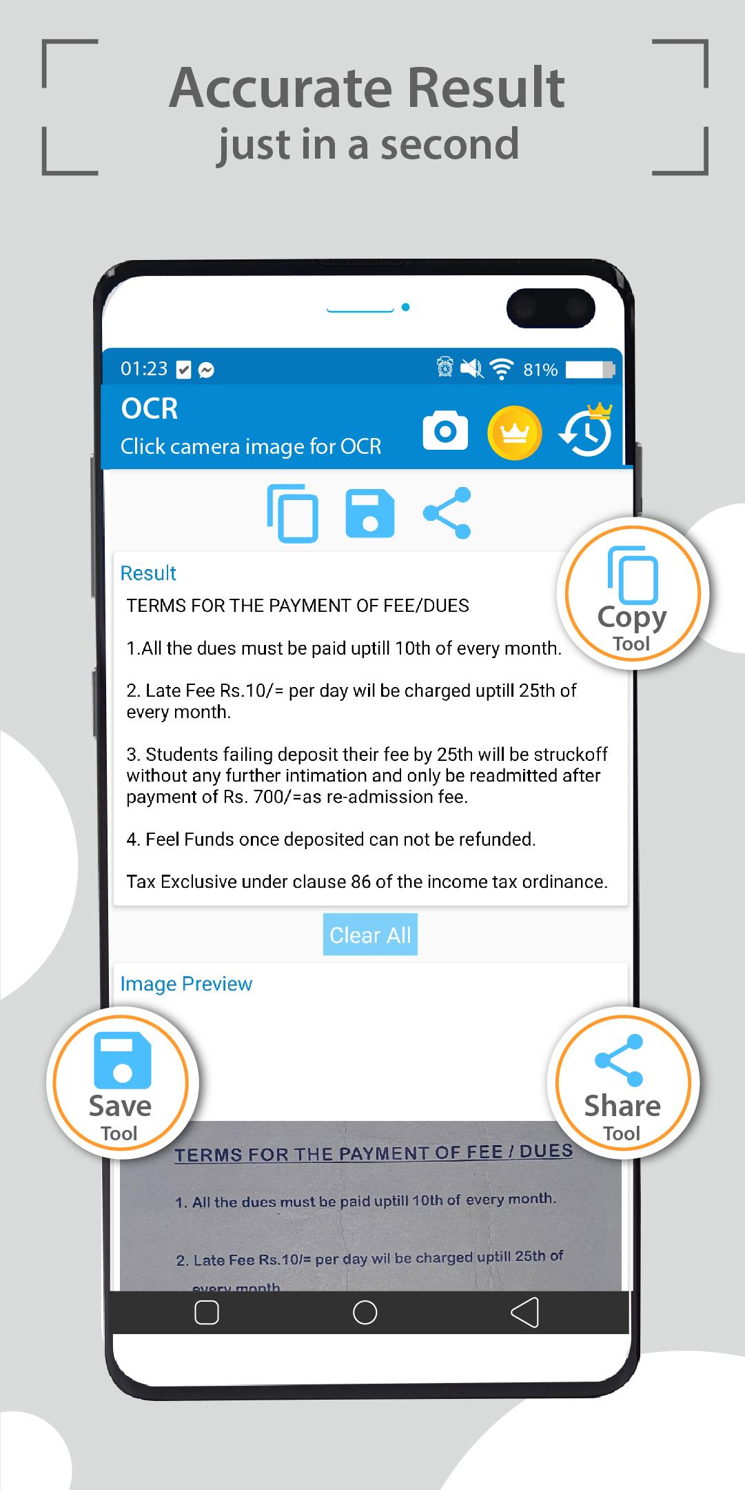 اسکرین شات 4 برنامه OCR Text Scanner-Image to Text