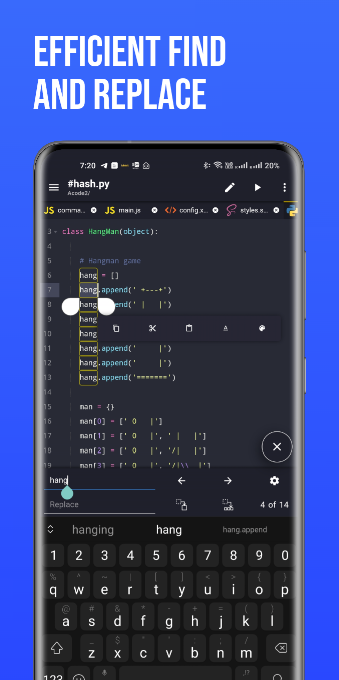 اسکرین شات 2 برنامه Acode - code editor | FOSS