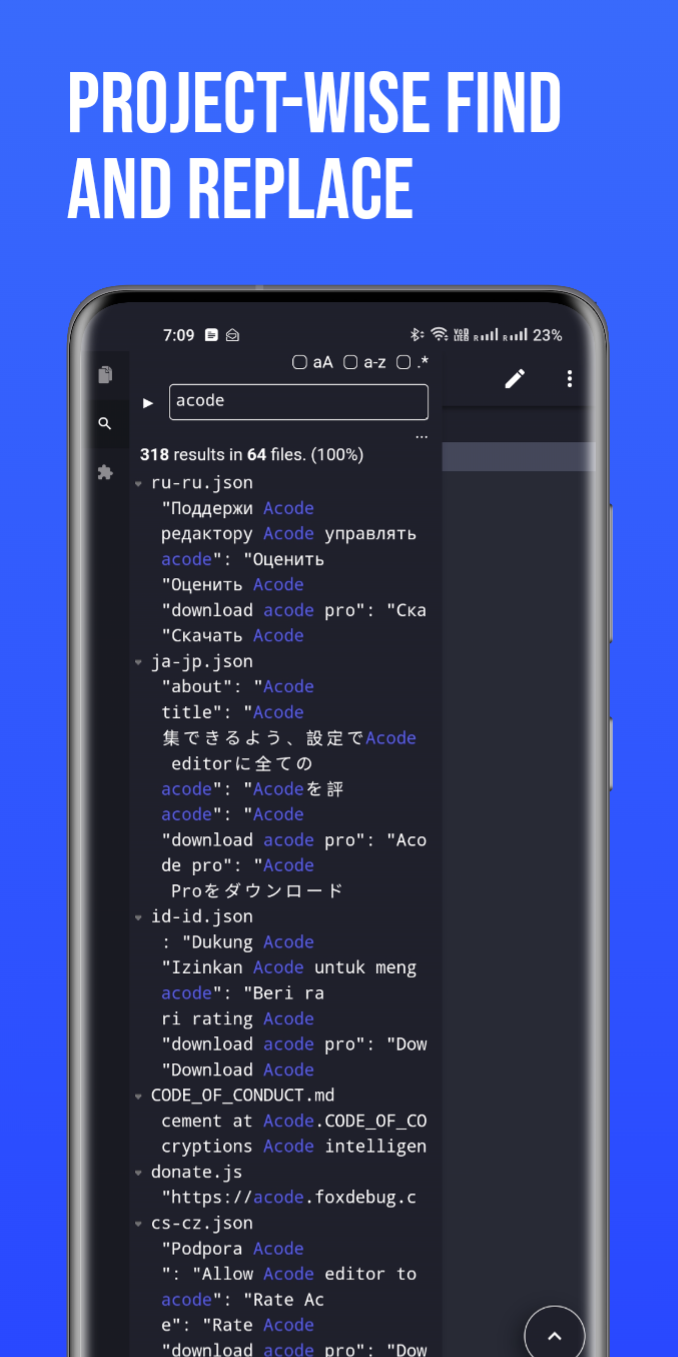 اسکرین شات 6 برنامه Acode - code editor | FOSS