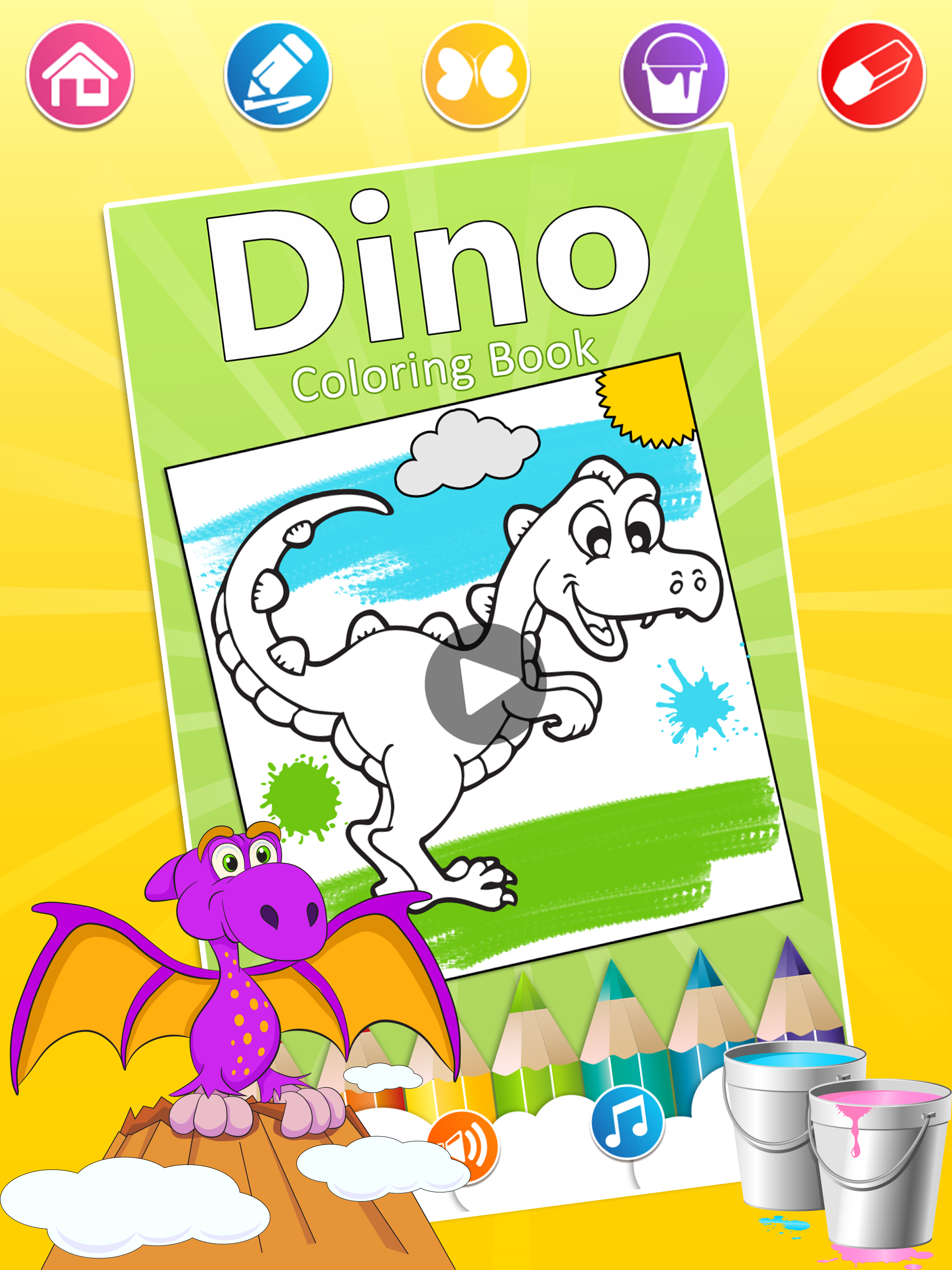 اسکرین شات 6 برنامه Dino Coloring Pages