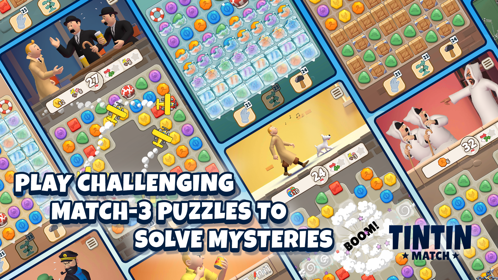 اسکرین شات 2 بازی Tintin Match: Solve puzzles