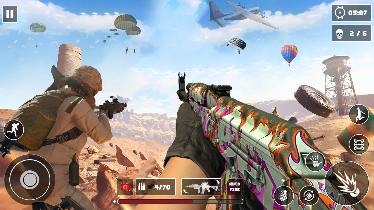 اسکرین شات 1 برنامه Fire Battleground Squad: Guns