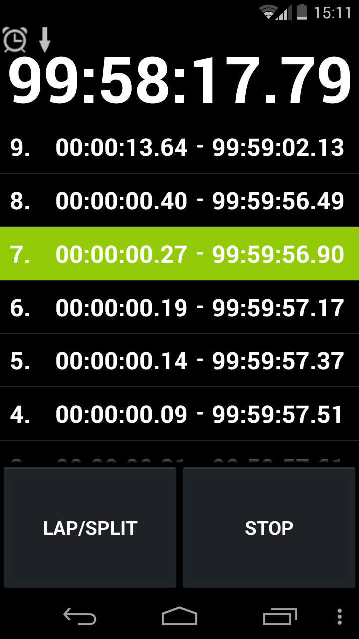 اسکرین شات 1 برنامه Talking Stopwatch & Timer