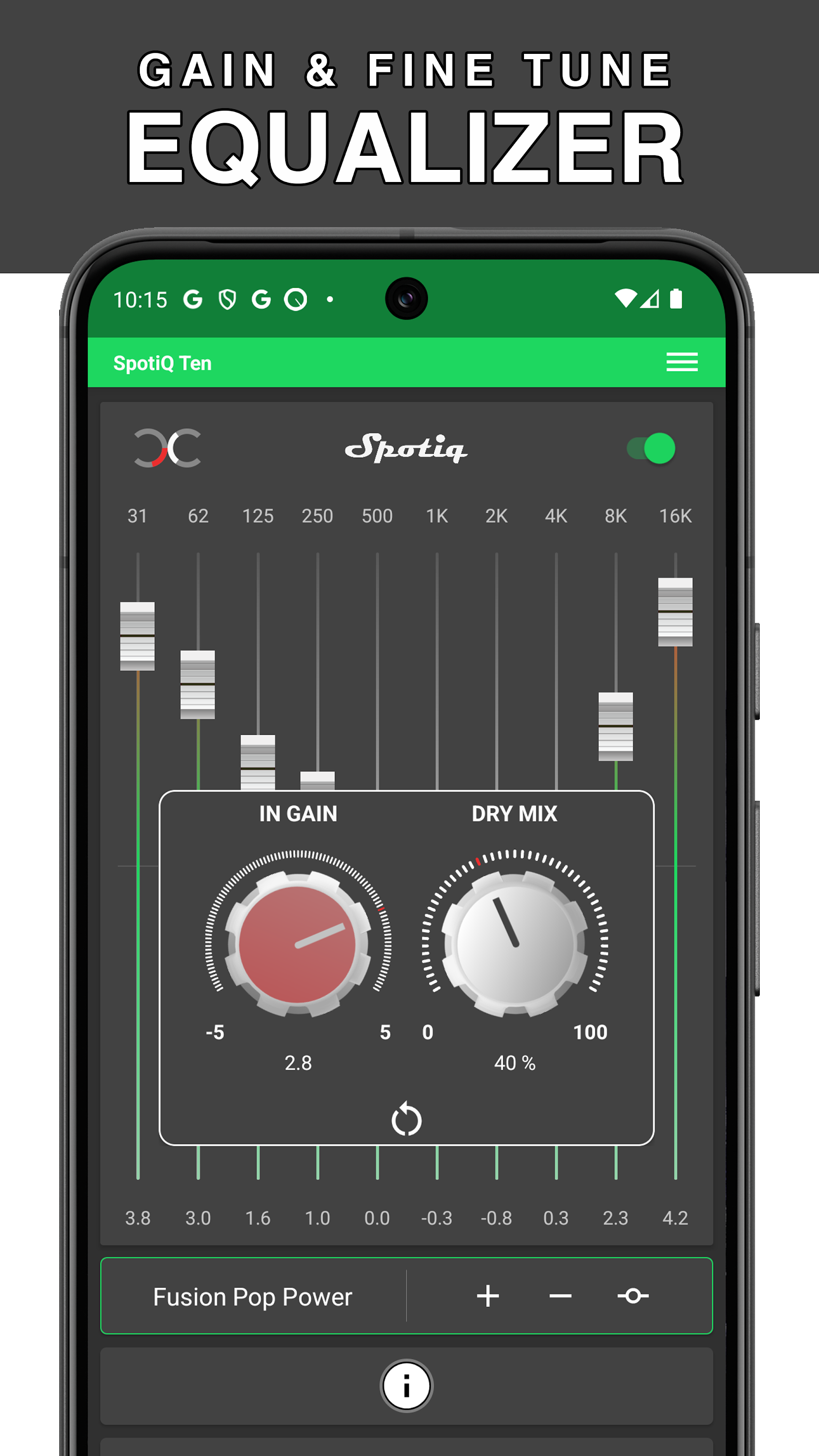 اسکرین شات 6 برنامه SpotiQ Ten - Equalizer Booster