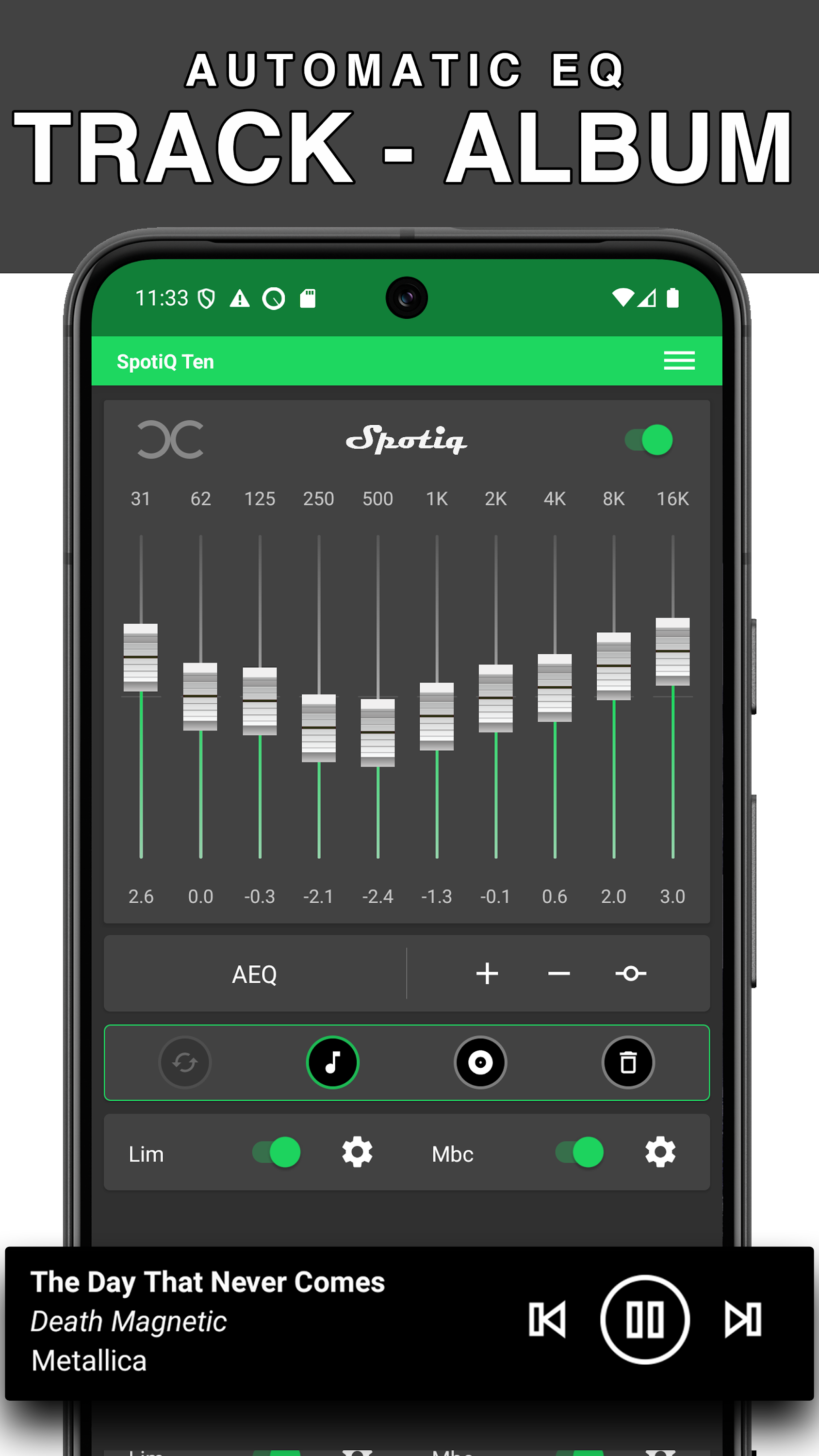 اسکرین شات 3 برنامه SpotiQ Ten - Equalizer Booster