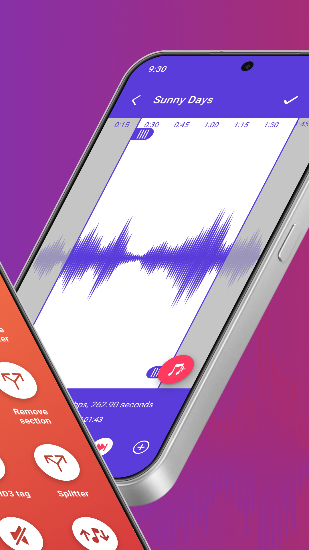 اسکرین شات 2 برنامه Music Editor: Ringtone & MP3