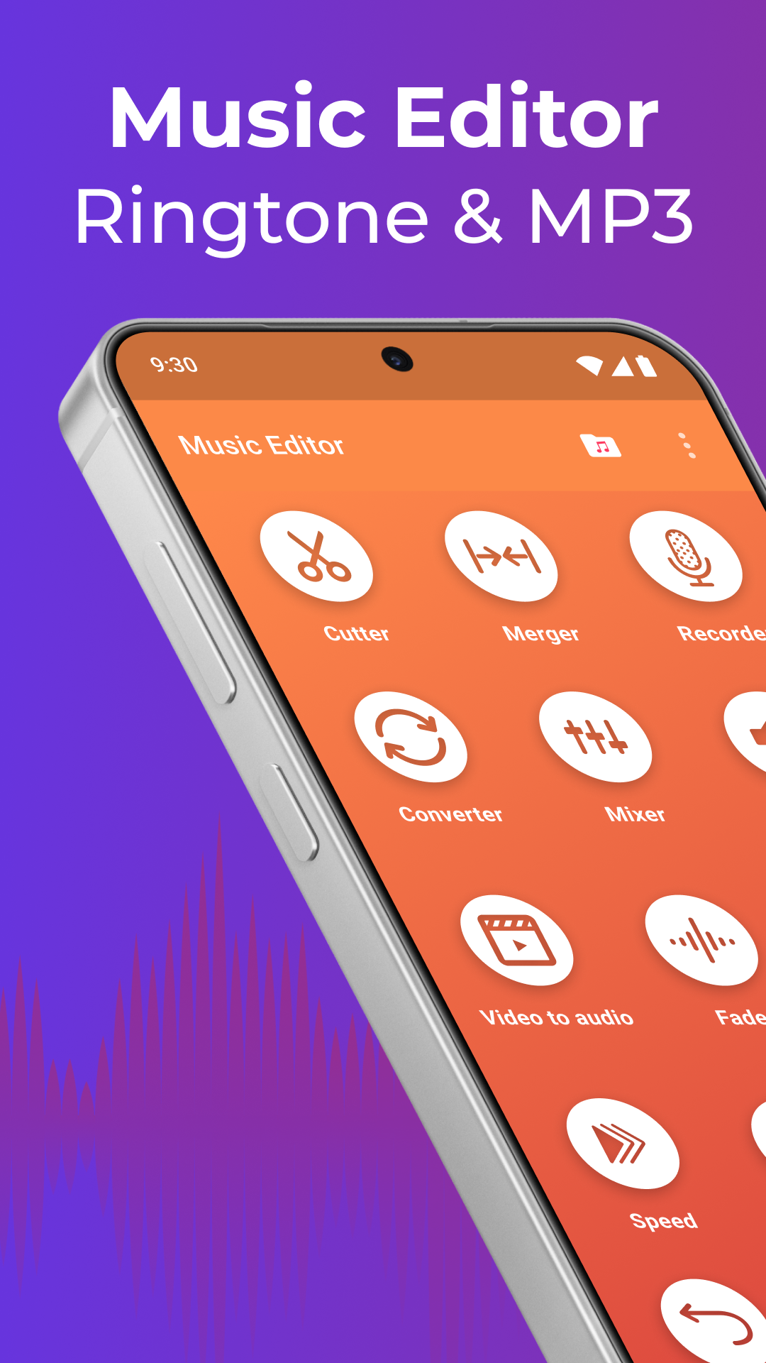 اسکرین شات 1 برنامه Music Editor: Ringtone & MP3