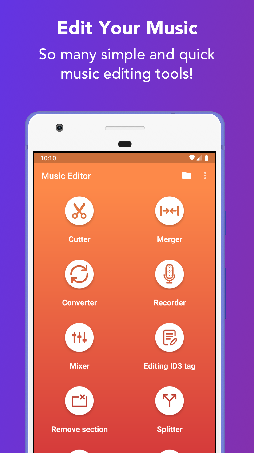 اسکرین شات 1 برنامه Music Editor: Ringtone & MP3