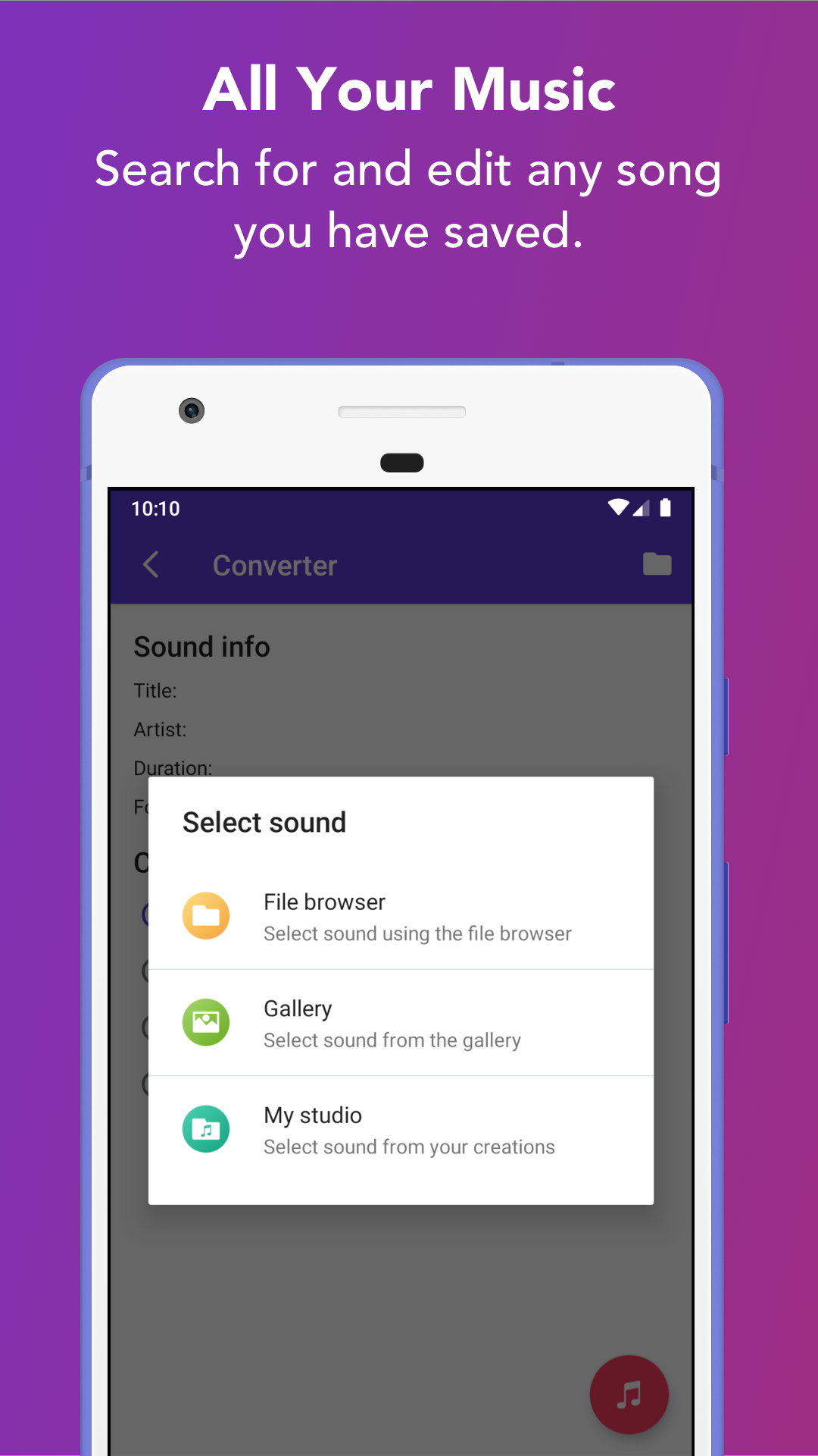 اسکرین شات 2 برنامه Music Editor: Ringtone & MP3