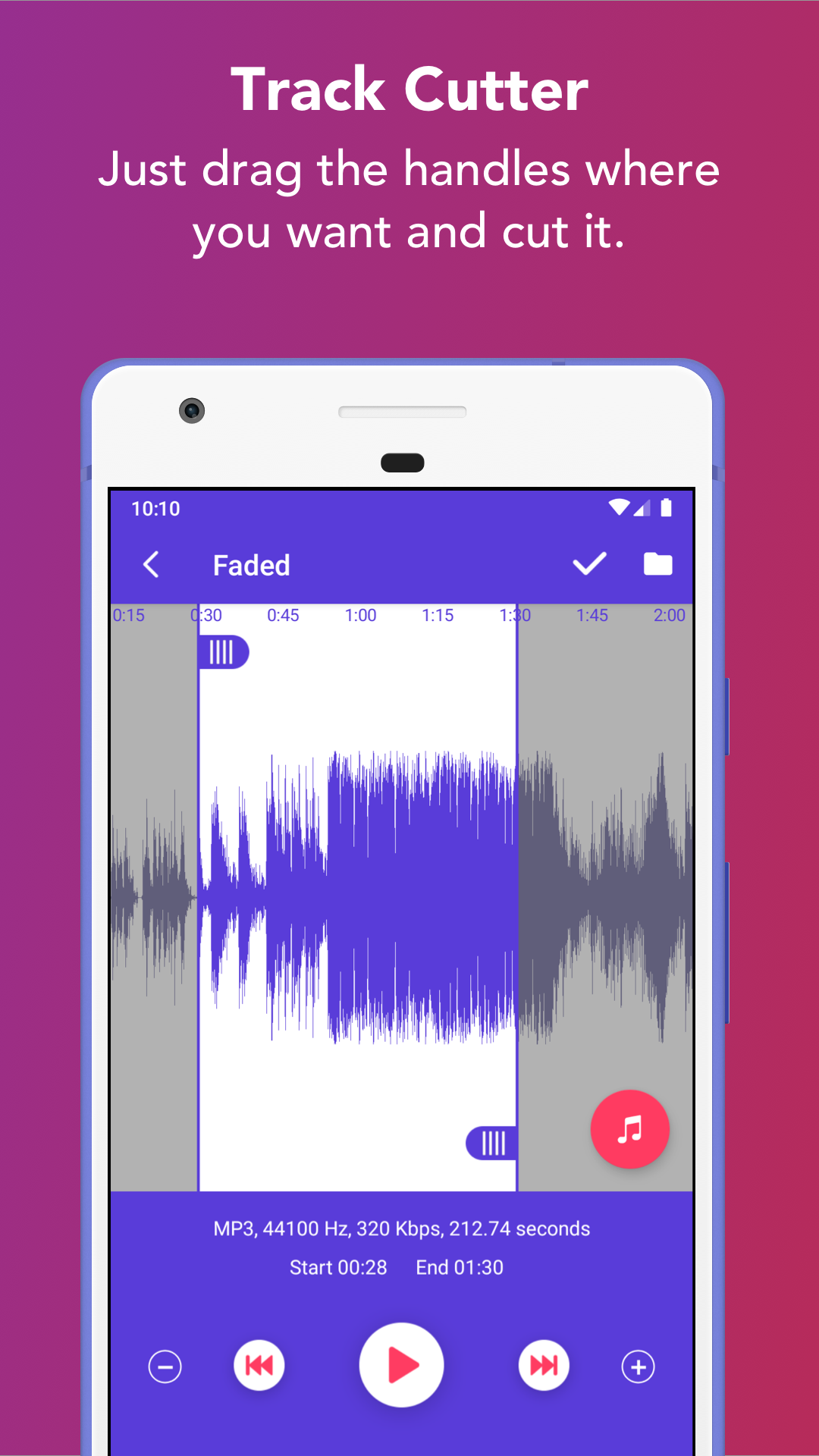 اسکرین شات 3 برنامه Music Editor: Ringtone & MP3