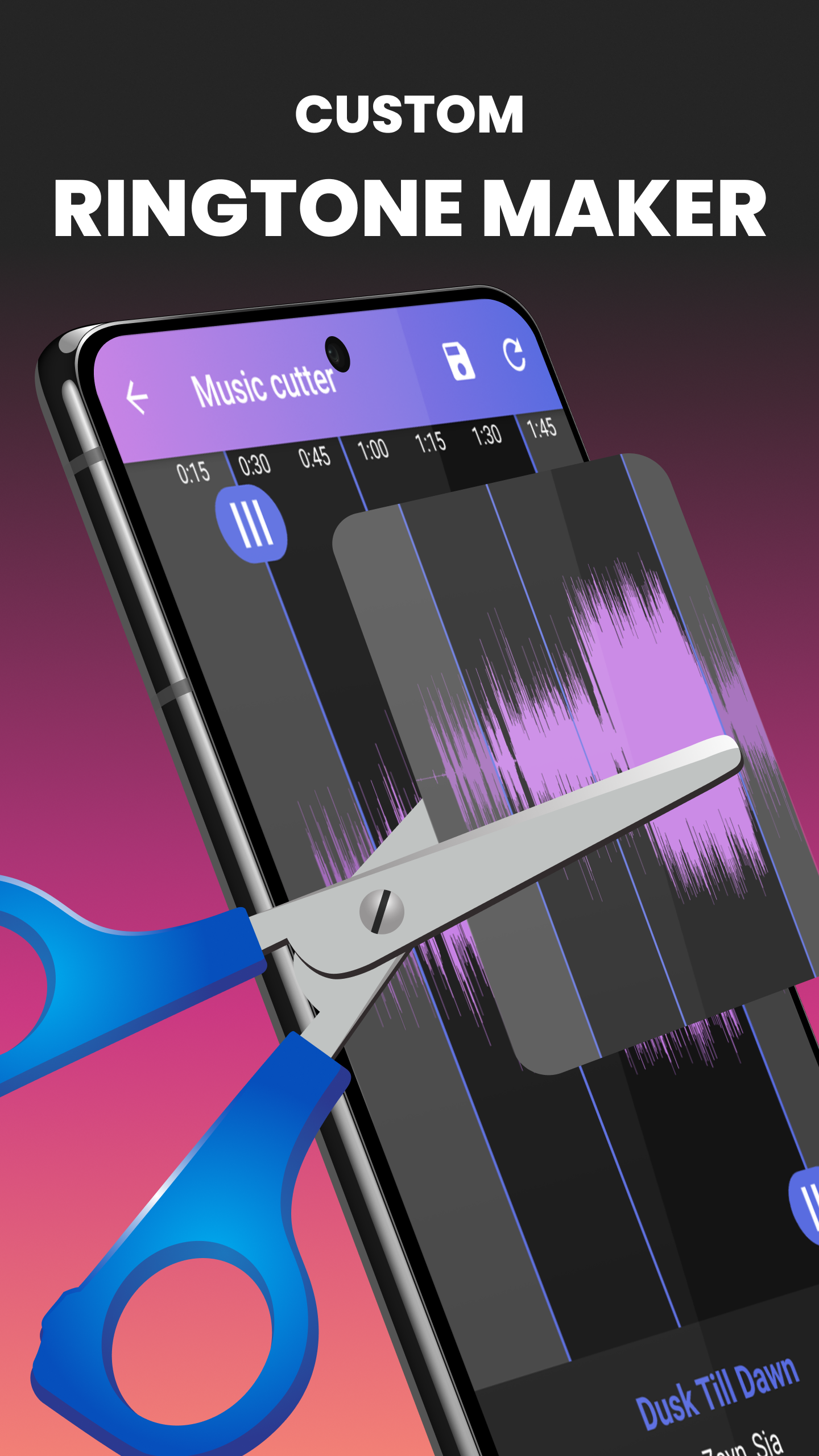 اسکرین شات 2 برنامه Music Cutter - Ringtone maker