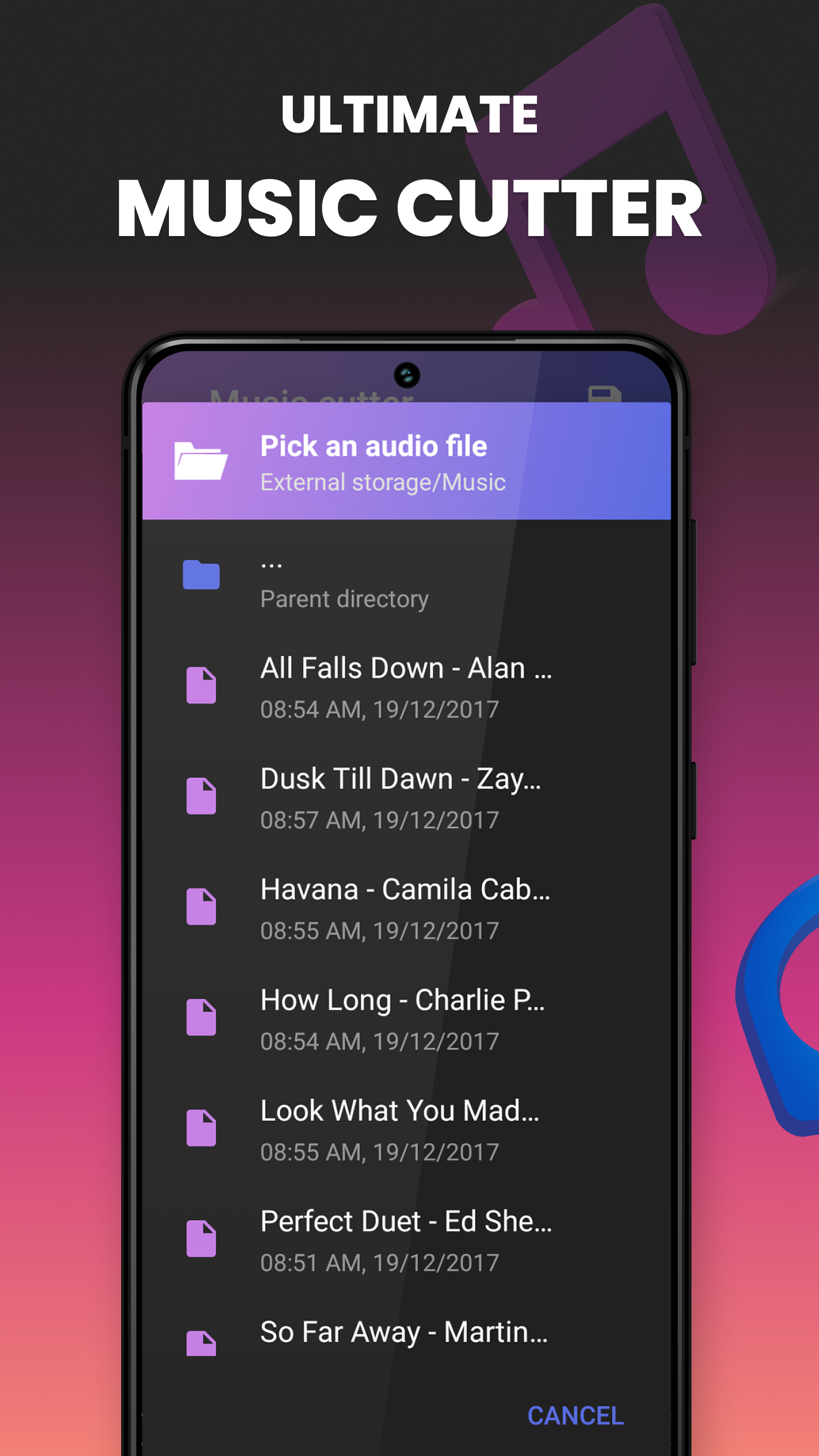 اسکرین شات 1 برنامه Music Cutter - Ringtone maker