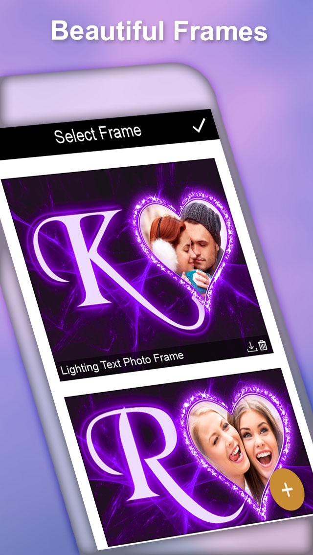 اسکرین شات 1 برنامه Lighting Text Photo Frames