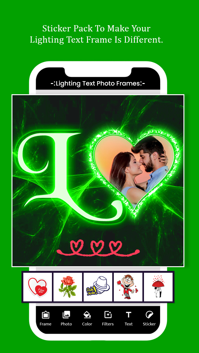 اسکرین شات 5 برنامه Lighting Text Photo Frames