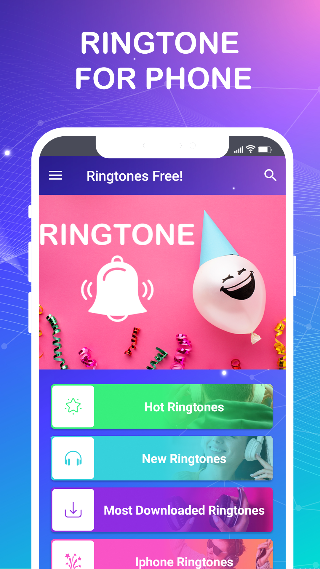 اسکرین شات 1 برنامه Ringtones For Phone