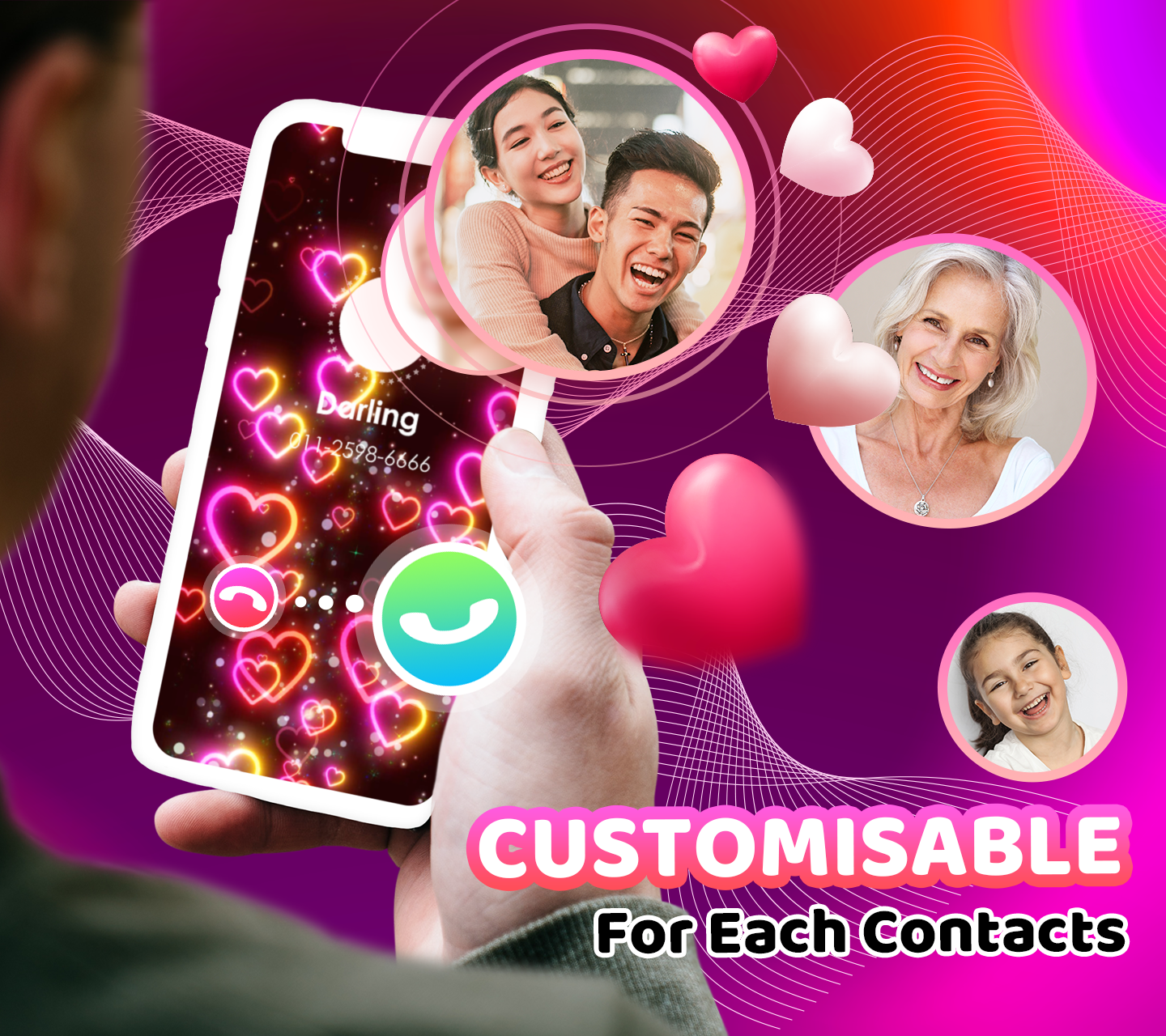 اسکرین شات 5 برنامه Call Screen Themes Color Phone