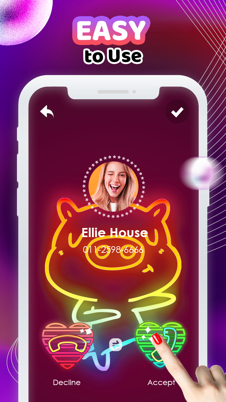 اسکرین شات 2 برنامه Call Screen Themes Color Phone
