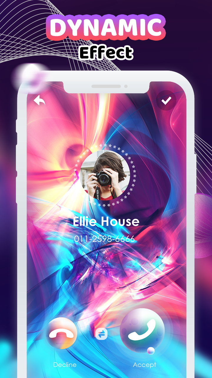 اسکرین شات 6 برنامه Call Screen Themes Color Phone