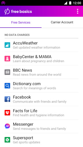 اسکرین شات 1 برنامه Free Basics by Facebook