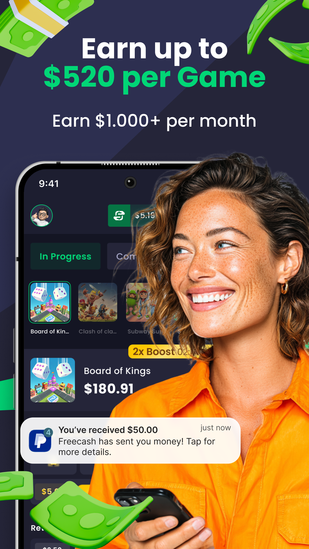 اسکرین شات 5 برنامه Freecash: Earn Money & Rewards