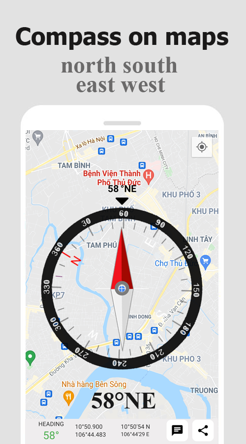 اسکرین شات 1 برنامه Compass For Maps