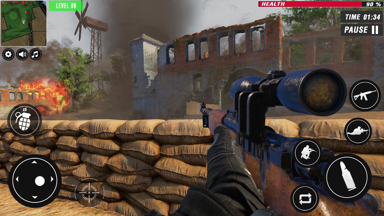 اسکرین شات 5 بازی War Shooters：WW2 War Gun Games