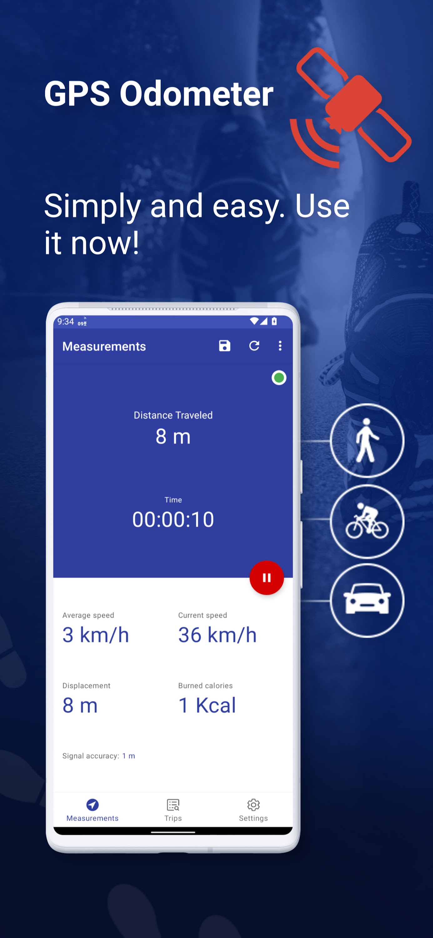 اسکرین شات 1 برنامه My GPS Odometer