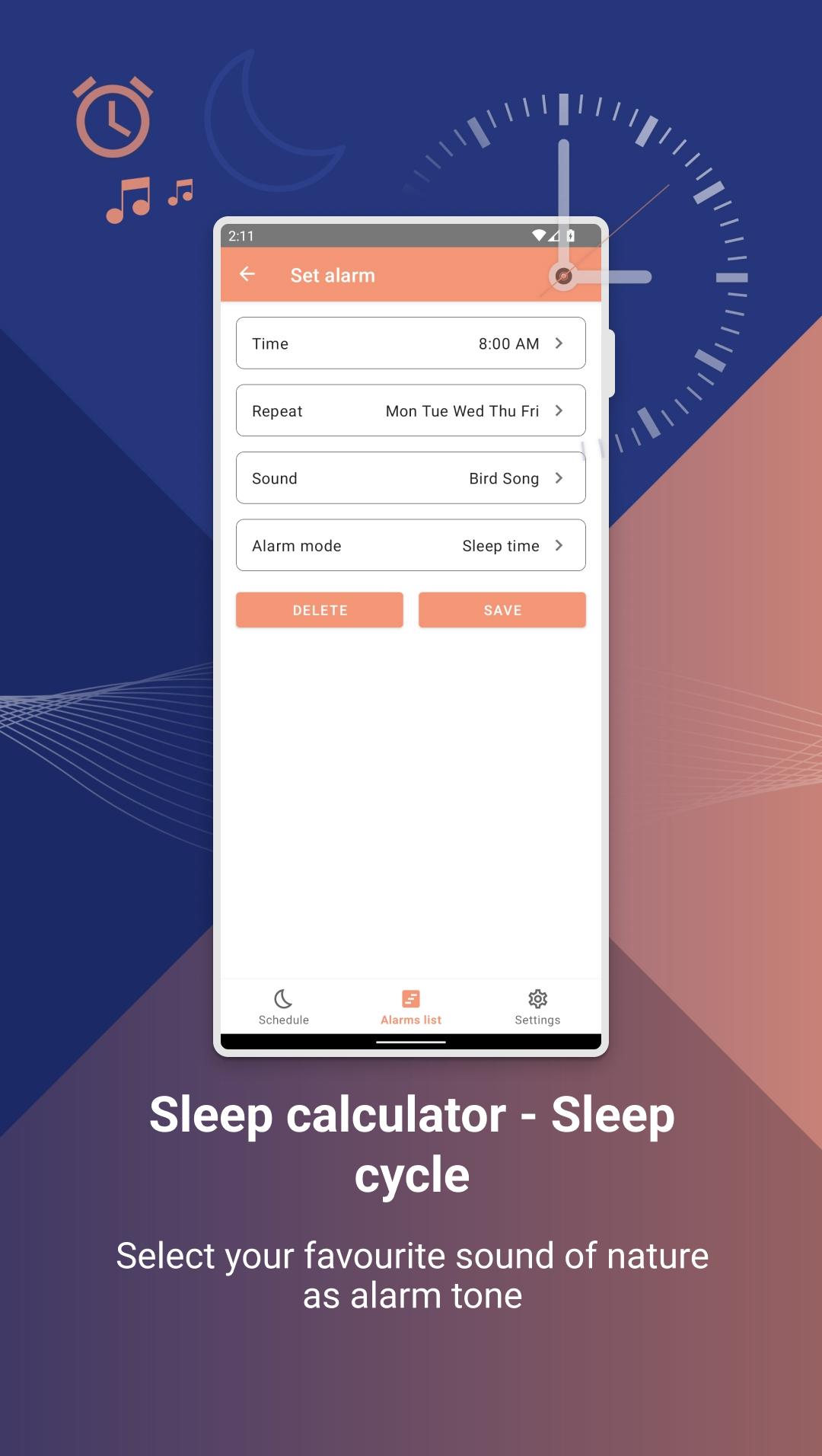 اسکرین شات 1 برنامه Sleep Cycle Sleep Calculator