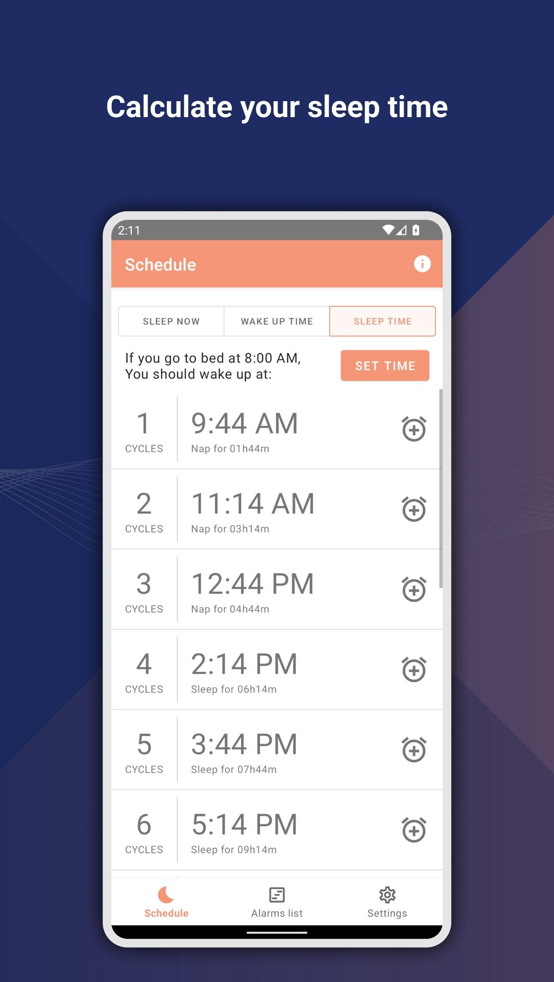 اسکرین شات 2 برنامه Sleep Cycle Sleep Calculator