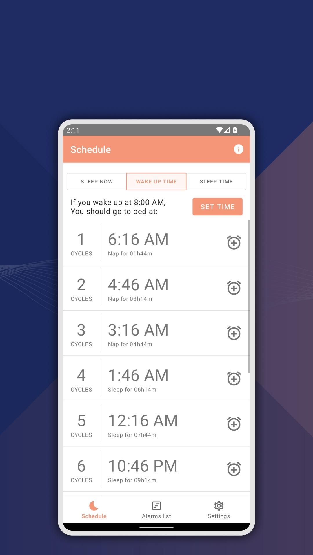 اسکرین شات 3 برنامه Sleep Cycle Sleep Calculator