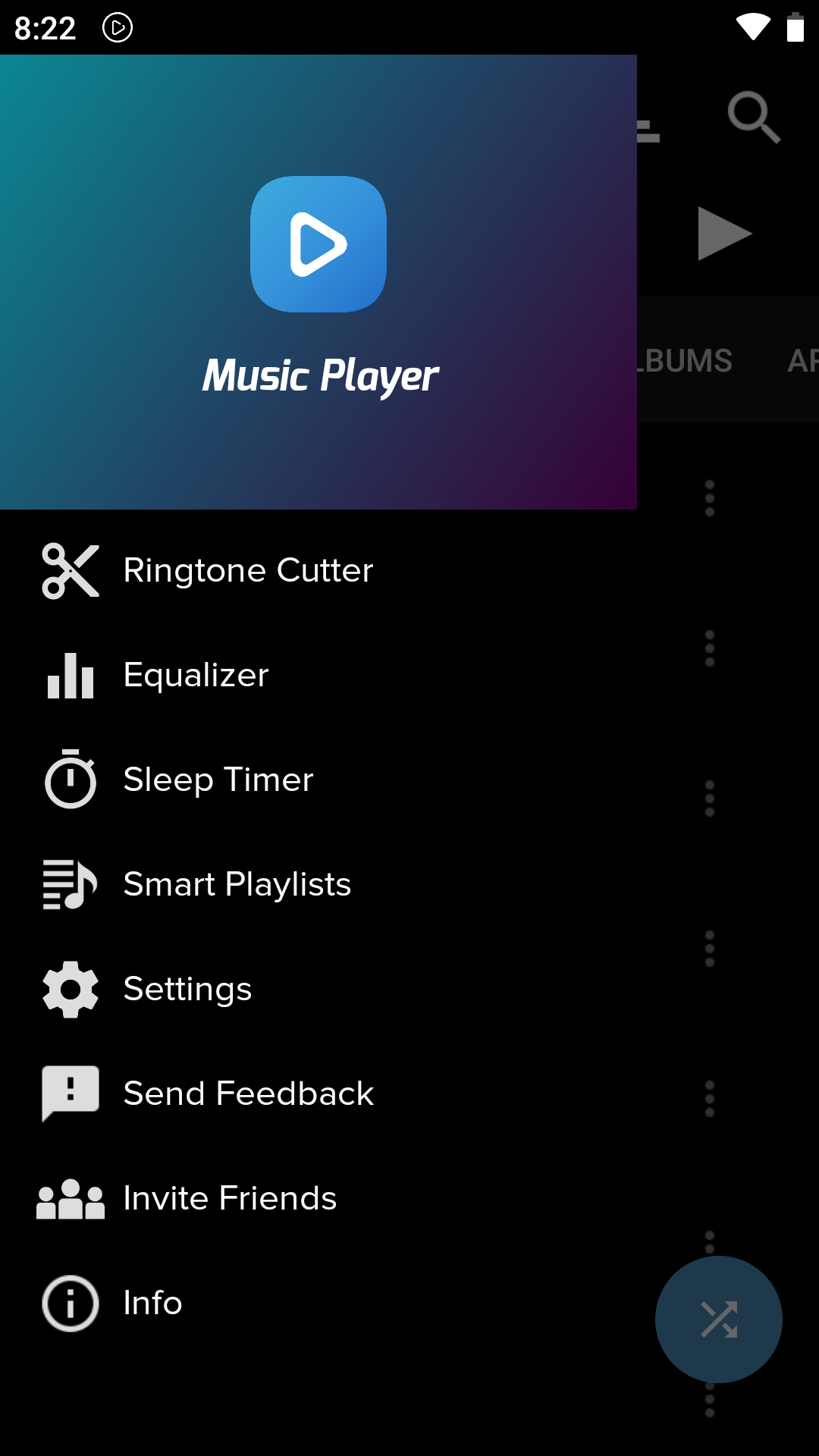 اسکرین شات 2 برنامه Music Player - MP3 Player