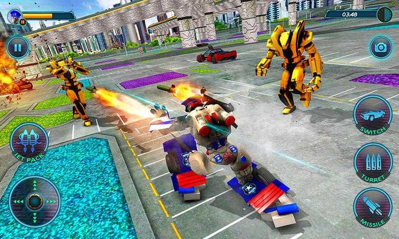 اسکرین شات 4 برنامه US Police Robot Car Revenge