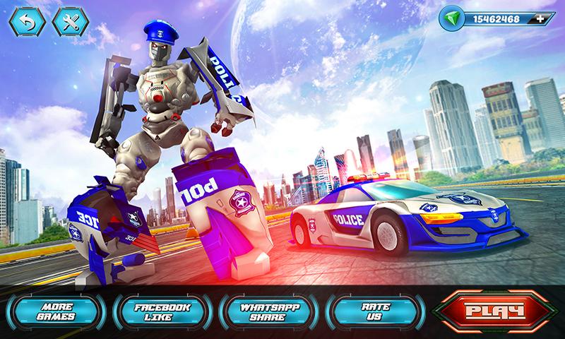 اسکرین شات 1 برنامه US Police Robot Car Revenge