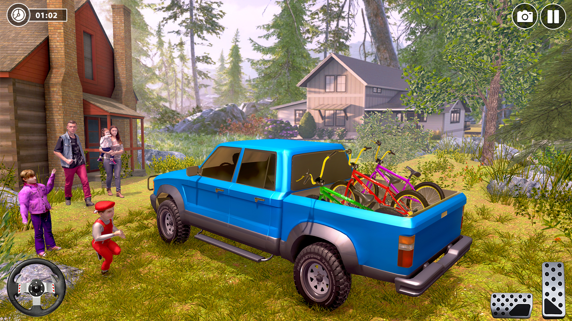 اسکرین شات 2 برنامه Offroad Pickup Truck Cargo Sim